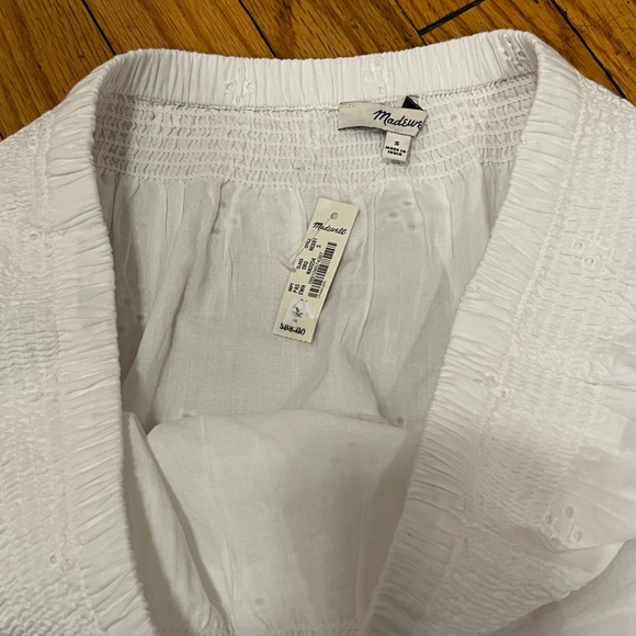 NWT Madewell Embroidered Smock Waist Ruffle Mini Skirt - Picture 9 of 13